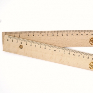 Wooden ruler 30 cm with steel side